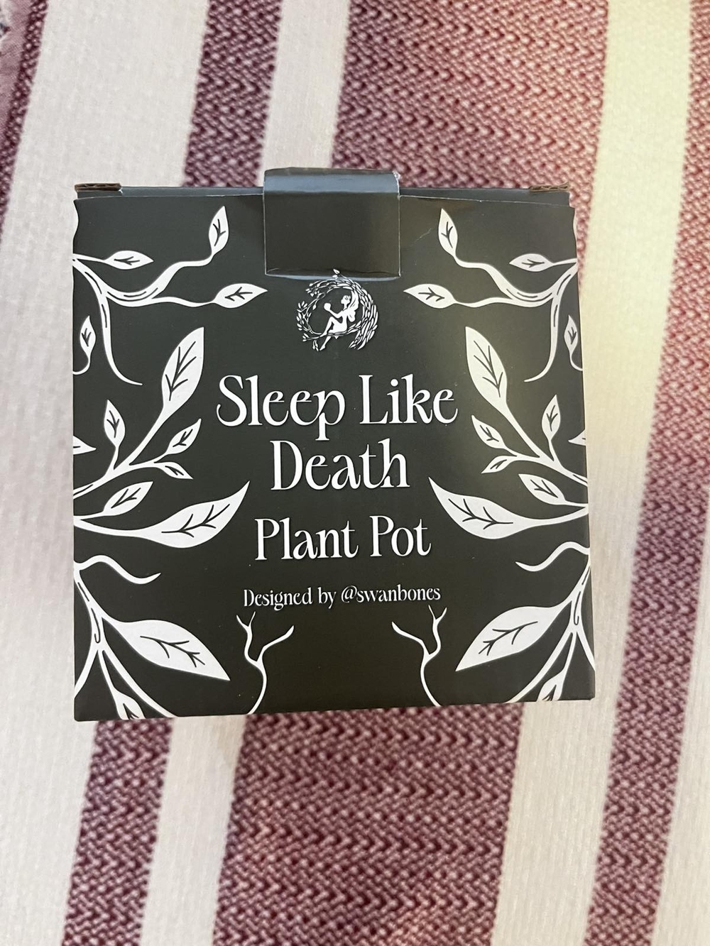 Sleep Like Death Plant Pot by @swanbones - Black & White